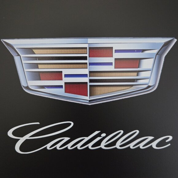 Cadillac Front License Plate Cover Black 12x6 inch Cadi Inspired Car Logo NEW - Picture 6 of 6